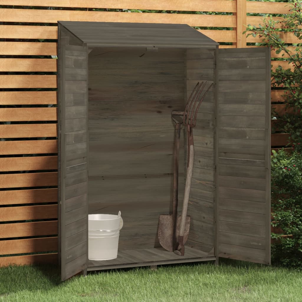 Vidaxl Garden Shed 102x52x174.5 cm Solid Pine -wood Anthracite -Colored