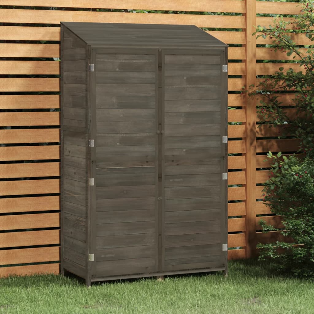 Vidaxl Garden Shed 102x52x174.5 cm Solid Pine -wood Anthracite -Colored