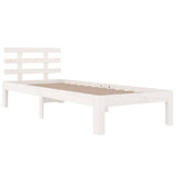 Vidaxl bedframe massief hout wit 75x190 cm
