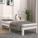 Vidaxl bedframe massief hout wit 75x190 cm