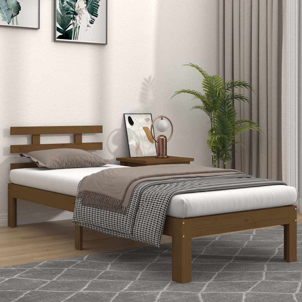 Vidaxl bedframe massief hout honingbruin 100x200 cm