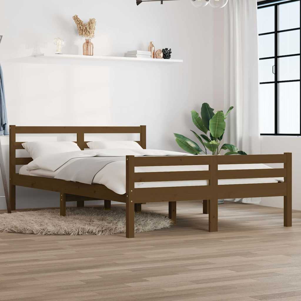 Vidaxl bedframe massief hout honingbruin 140x190 cm
