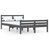 Vidaxl bedframe massief hout grijs 150x200 cm
