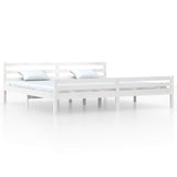 Vidaxl bedframe massief hout wit 200x200 cm