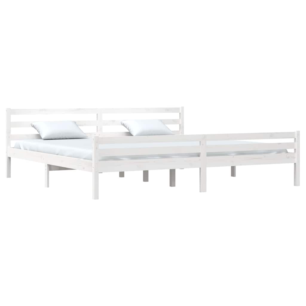 Vidaxl bedframe massief hout wit 200x200 cm