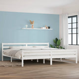 Vidaxl bedframe massief hout wit 200x200 cm