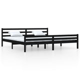 Vidaxl bedframe massief hout zwart 200x200 cm