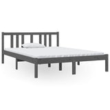 Vidaxl bedframe massief hout grijs 135x190 cm