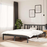 Vidaxl bedframe massief hout grijs 135x190 cm