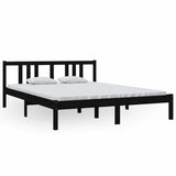 Vidaxl bedframe massief hout zwart 150x200 cm