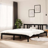 Vidaxl bedframe massief hout zwart 150x200 cm
