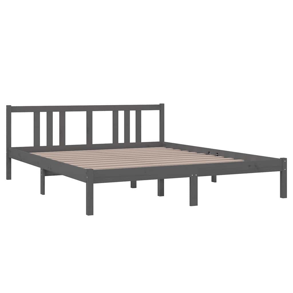 Vidaxl bedframe massief hout grijs 160x200 cm