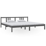 Vidaxl bedframe massief hout grijs 200x200 cm