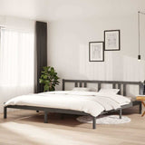 Vidaxl bedframe massief hout grijs 200x200 cm