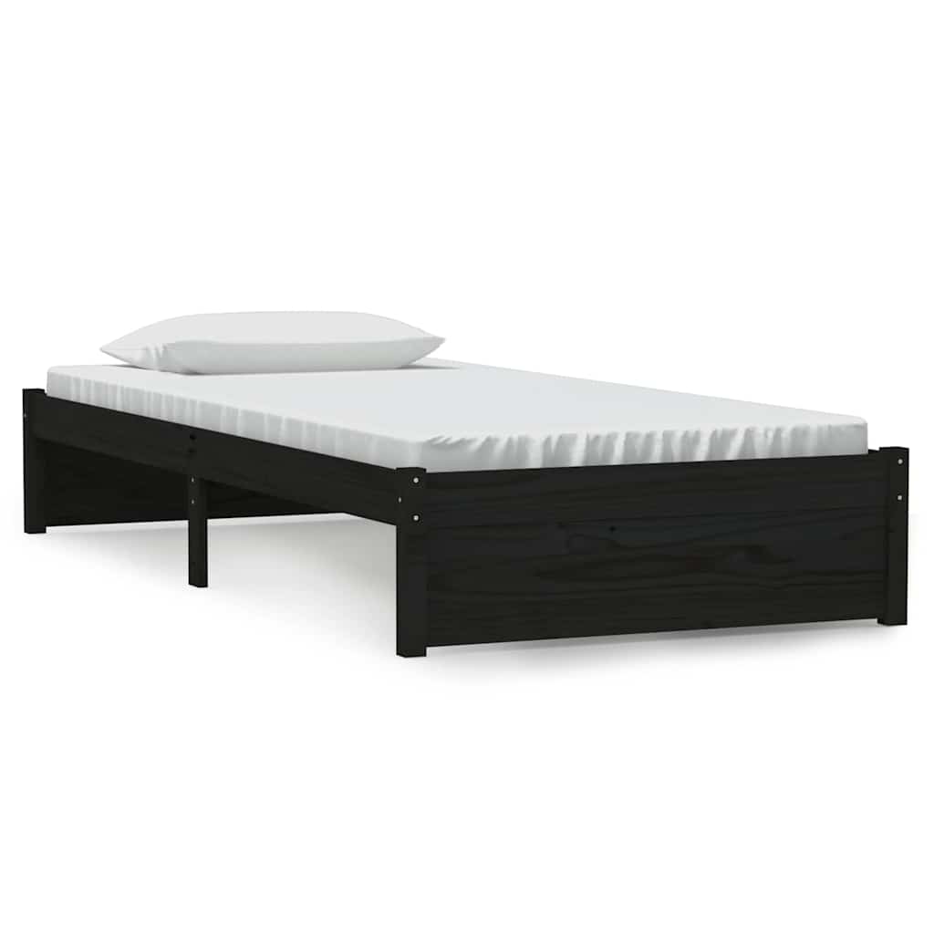Vidaxl bedframe massief hout zwart 90x190 cm