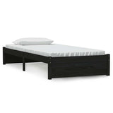 Vidaxl bedframe massief hout zwart 90x190 cm