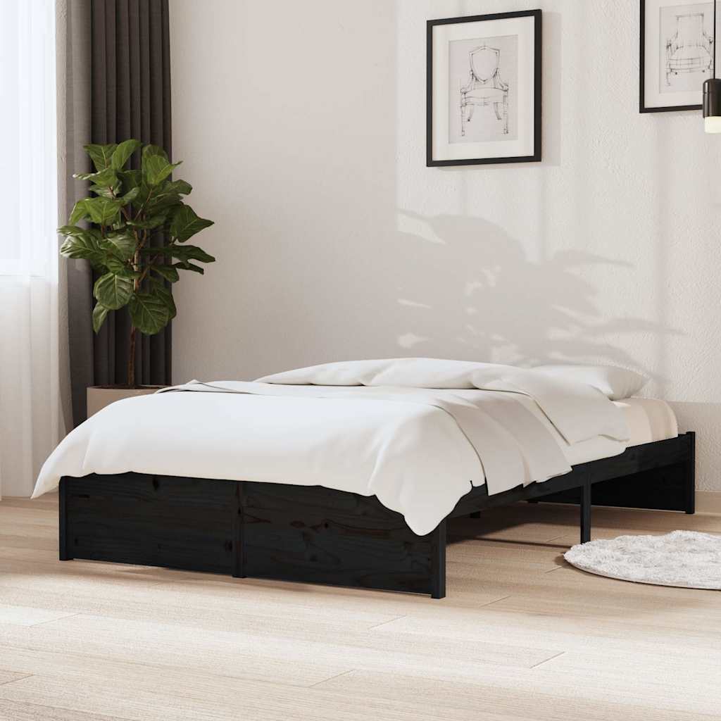 Vidaxl bedframe massief hout zwart 120x190 cm