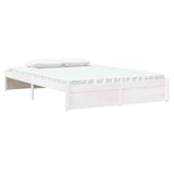 Vidaxl bedframe massief hout wit 135x190 cm