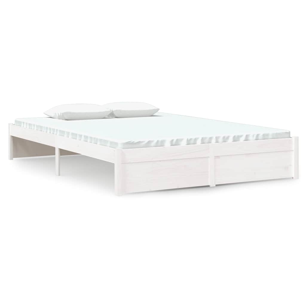 Vidaxl bedframe massief hout wit 140x190 cm