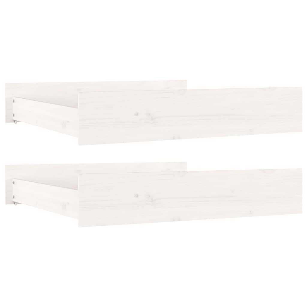 Vidaxl bedlades 2 st massief grenenhout wit