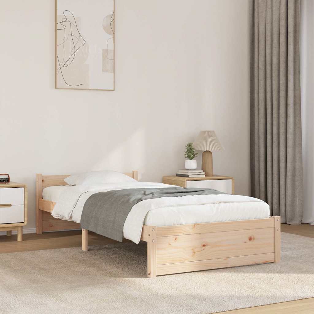 Vidaxl bedframe massief hout 75x190 cm
