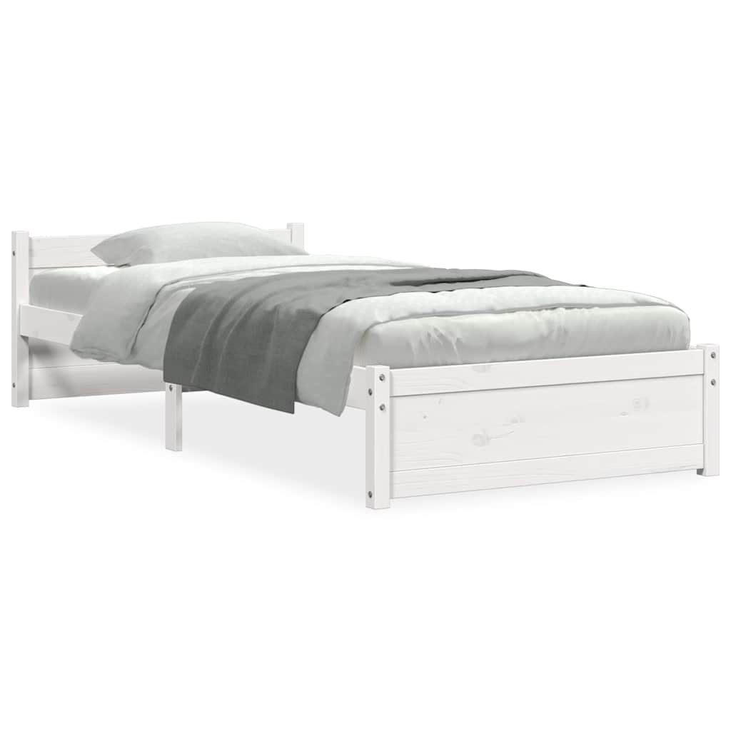 Vidaxl bedframe massief hout wit 90x190 cm