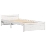 Vidaxl bedframe massief hout wit 90x190 cm