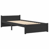 Vidaxl bedframe massief hout zwart 90x200 cm