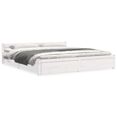 Vidaxl bedframe massief hout wit 180x200 cm