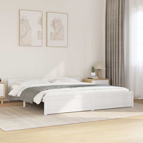 Vidaxl bedframe massief hout wit 180x200 cm