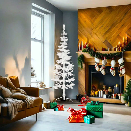 Vidaxl Kunstkerstboom halbe mit Standard schmal 180 cm Weiß