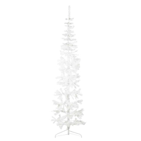 Vidaxl Kunstkerstboom Hälfte mit Standardschmaler 210 cm Weiß