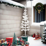 Vidaxl Kunstkerstboom Hälfte mit Standardschmaler 210 cm Weiß