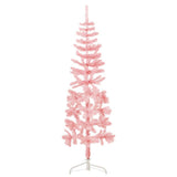 Vidaxl Kunstkerstboom Hälfte mit Standardschmaler 120 cm Pink