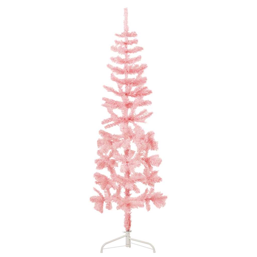 Vidaxl Kunstkerstboom polovica s standardno ozko 150 cm roza