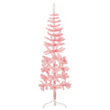 Vidaxl Kunstkerstboom polovica s standardno ozko 150 cm roza