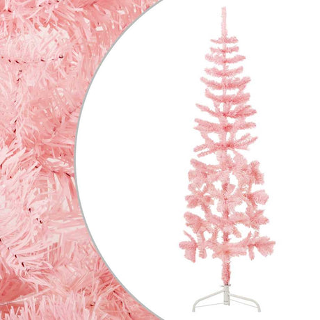 Vidaxl KunstKerStboom Hälfte mit Standard schmal 150 cm rosa