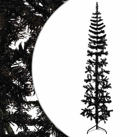 Vidaxl Kunstkerstboom halbe mit Standardschmaler 180 cm schwarz