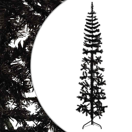 Vidaxl Kunstkerstboom Hälfte mit Standardschmaler 210 cm Schwarz