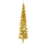Vidaxl kunstkerstboom halb mit Standard schmal 240 cm Gold gefärbt