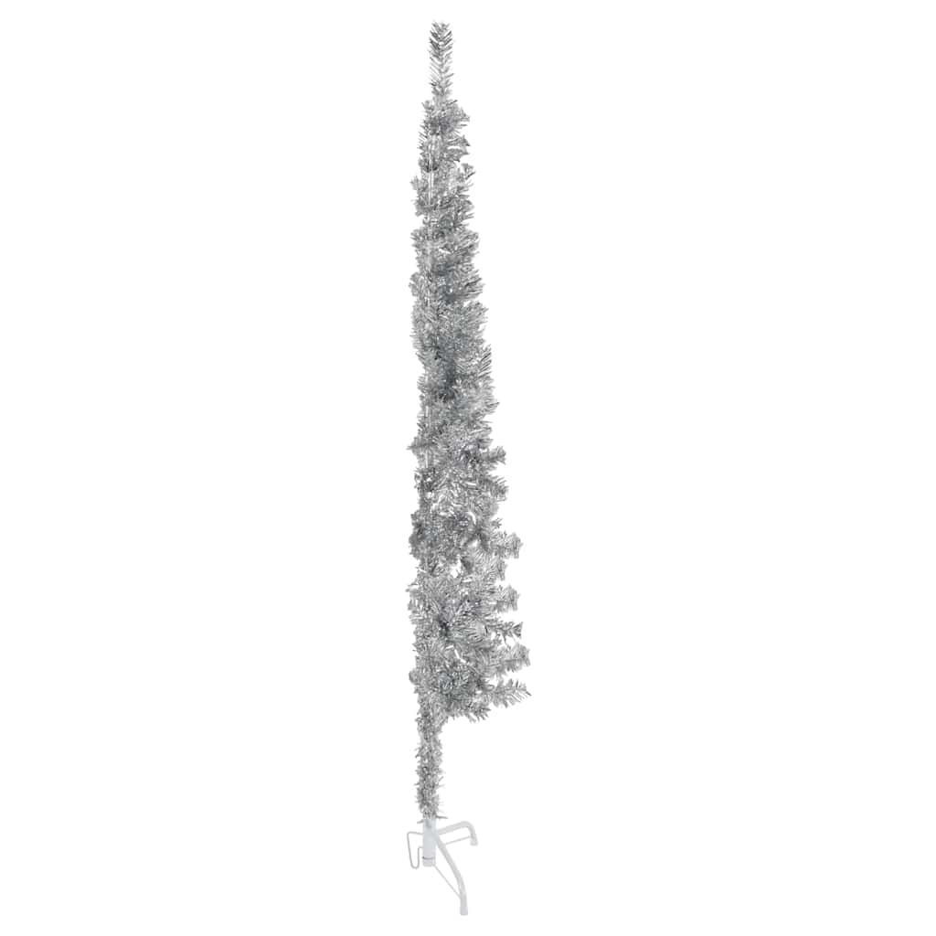 VidaXL Künstliche Weihnachtsbaumhälfte mit Standard schmal 150 cm silberfarben