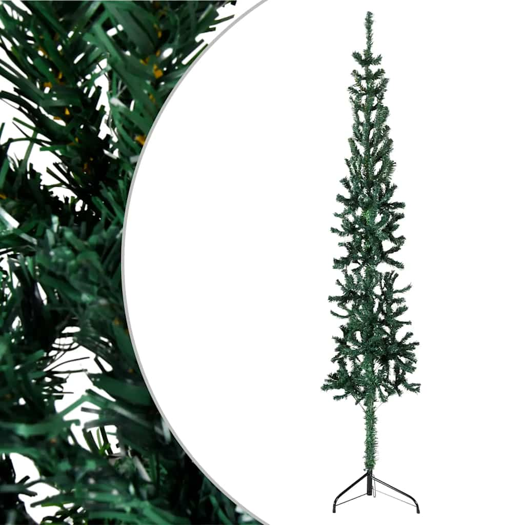 Vidaxl KunstkerstBoom polovina se standardní úzkou 120 cm zelená