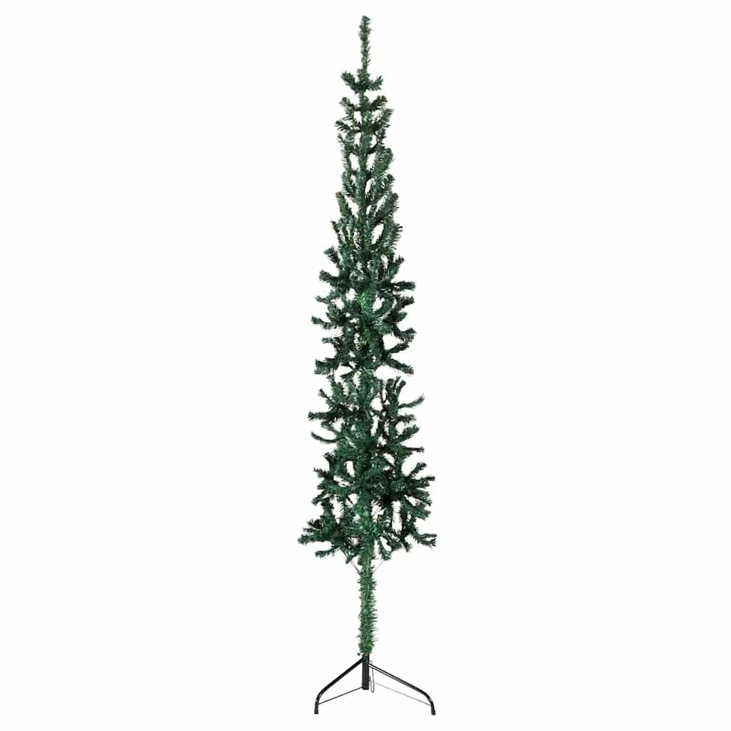 Vidaxl Kunstkerstboom Hälfte mit Standardschmaler 210 cm Grün