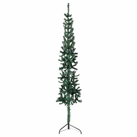 Vidaxl Kunstkerstboom Hälfte mit Standardschmaler 210 cm Grün