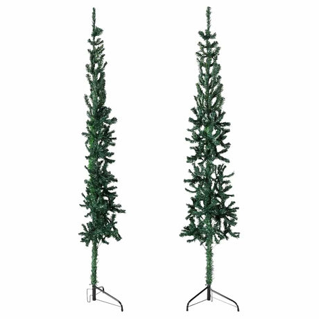 Vidaxl Kunstkerstboom Hälfte mit Standardschmaler 210 cm Grün