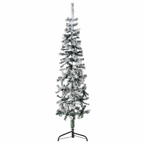 Vidaxx Künstliche Weihnachtsbaumhälfte mit Schnee schmal 150 cm