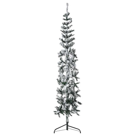 Vidaxl Kunstkerstboom halb mit schneebeschmaler 180 cm