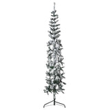 Vidaxl kunstkerstboom moitié avec neige étroite 180 cm