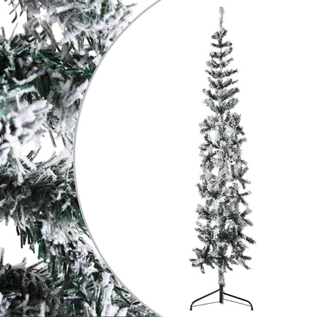 Vidaxl Kunstkerstboom halb mit schneebeschmaler 180 cm