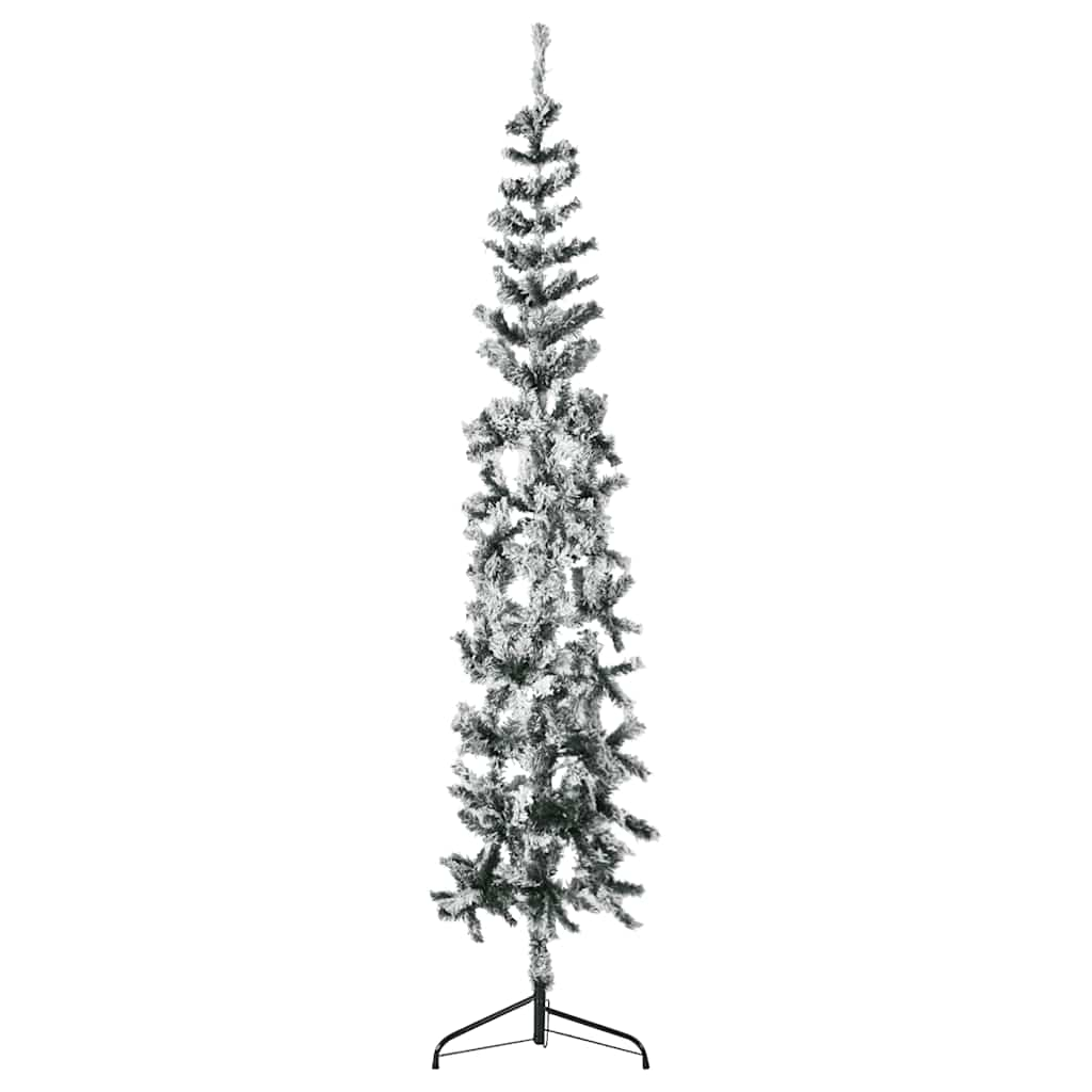 Vidaxl kunstkerstboom half met sneeuw smal 240 cm